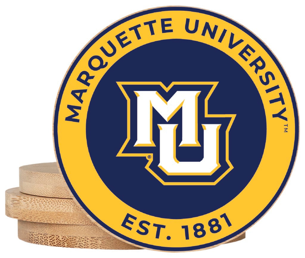 Marquette Golden Eagles Coaster Wooden 3.5 x 3.5-Inch 4 Pack Officially Licensed Collegiate Product 