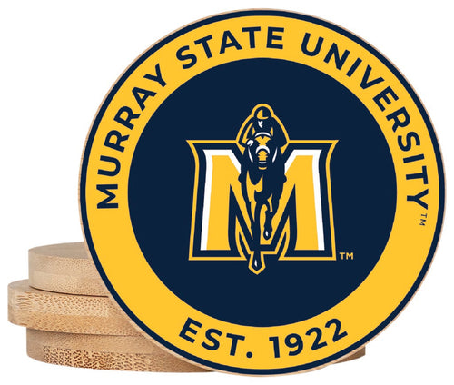 Murray State University Coaster Wooden 3.5 x 3.5-Inch 4 Pack Officially Licensed Collegiate Product 