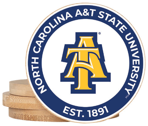 North Carolina A&T State Aggies Coaster Wooden 3.5 x 3.5-Inch 4 Pack Officially Licensed Collegiate Product 