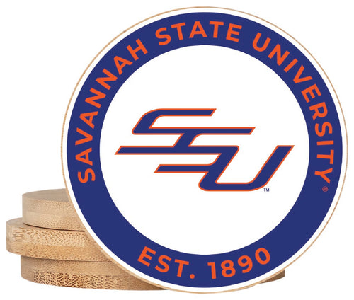 Savannah State University Coaster Wooden 3.5 x 3.5-Inch 4 Pack Officially Licensed Collegiate Product 