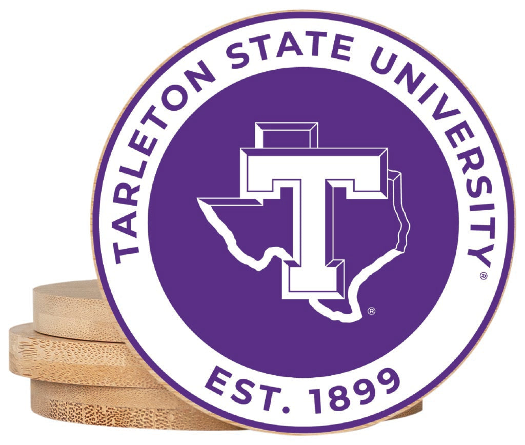 Tarleton State University Coaster Wooden 3.5 x 3.5-Inch 4 Pack Officially Licensed Collegiate Product 