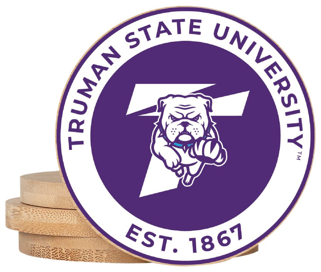 Truman State University Coaster Wooden 3.5 x 3.5-Inch 4 Pack Officially Licensed Collegiate Product 