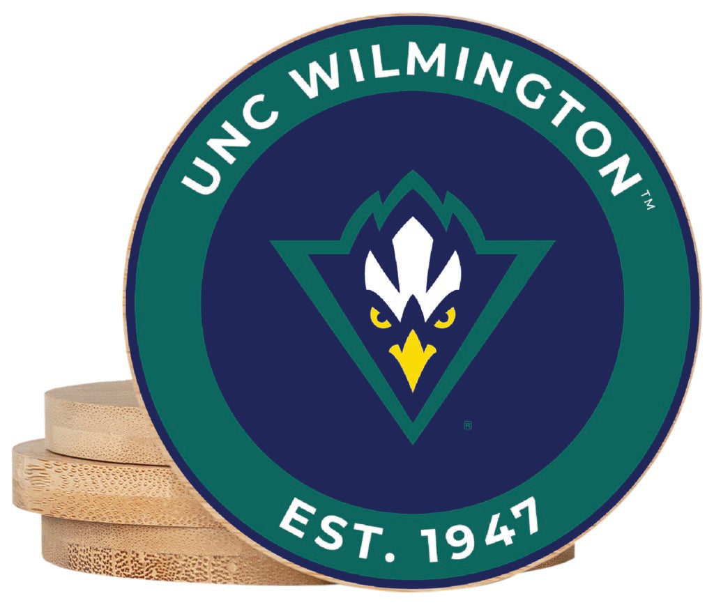 North Carolina Wilmington Seahawks Coaster Wooden 3.5 x 3.5-Inch 4 Pack Officially Licensed Collegiate Product 