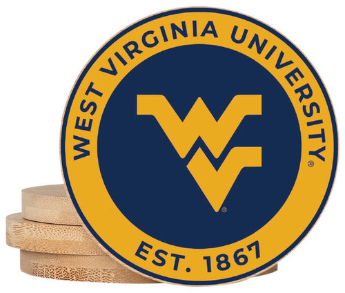 West Virginia Mountaineers Coaster Wooden 3.5 x 3.5-Inch 4 Pack Officially Licensed Collegiate Product 