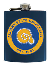 Load image into Gallery viewer, Albany State University 7 oz Steel Flask Matte Finish Navy Officially Licensed Collegiate Product 2-Pack
