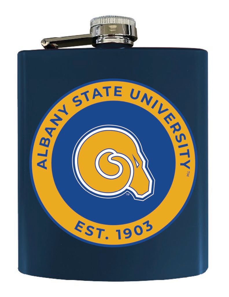 Albany State University 7 oz Steel Flask Matte Finish Navy Officially Licensed Collegiate Product 2-Pack