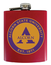 Load image into Gallery viewer, Alcorn State Braves 7 oz Steel Flask Matte Finish Red Officially Licensed Collegiate Product 4-Pack
