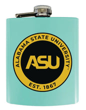 Load image into Gallery viewer, Alabama State University 7 oz Steel Flask Matte Finish Seafoam Officially Licensed Collegiate Product 2-Pack
