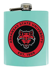 Load image into Gallery viewer, Arkansas State 7 oz Steel Flask Matte Finish Seafoam Officially Licensed Collegiate Product 2-Pack
