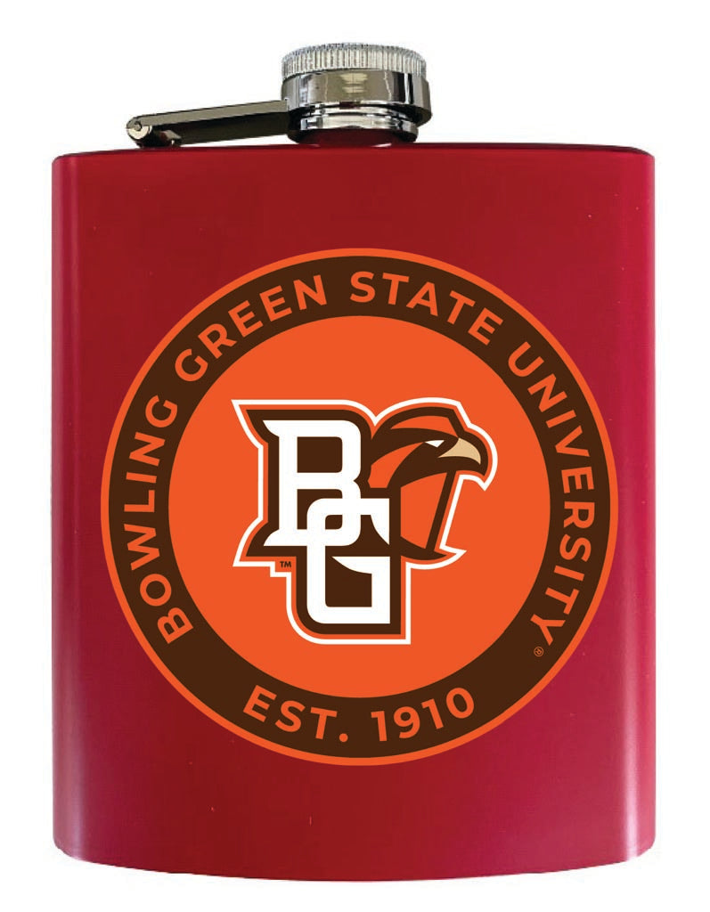 Bowling Green Falcons 7 oz Steel Flask Matte Finish Red Officially Licensed Collegiate Product 4-Pack