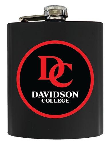 Davidson College 7 oz Steel Flask Matte Finish Black Officially Licensed Collegiate Product 4-Pack