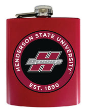 Load image into Gallery viewer, Henderson State Reddies 7 oz Steel Flask Matte Finish Officially Licensed Collegiate Product
