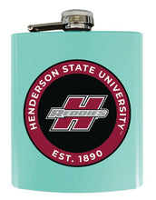 Load image into Gallery viewer, Henderson State Reddies 7 oz Steel Flask Matte Finish Seafoam Officially Licensed Collegiate Product 2-Pack
