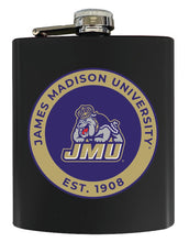 Load image into Gallery viewer, James Madison Dukes 7 oz Steel Flask Matte Finish Black Officially Licensed Collegiate Product Single
