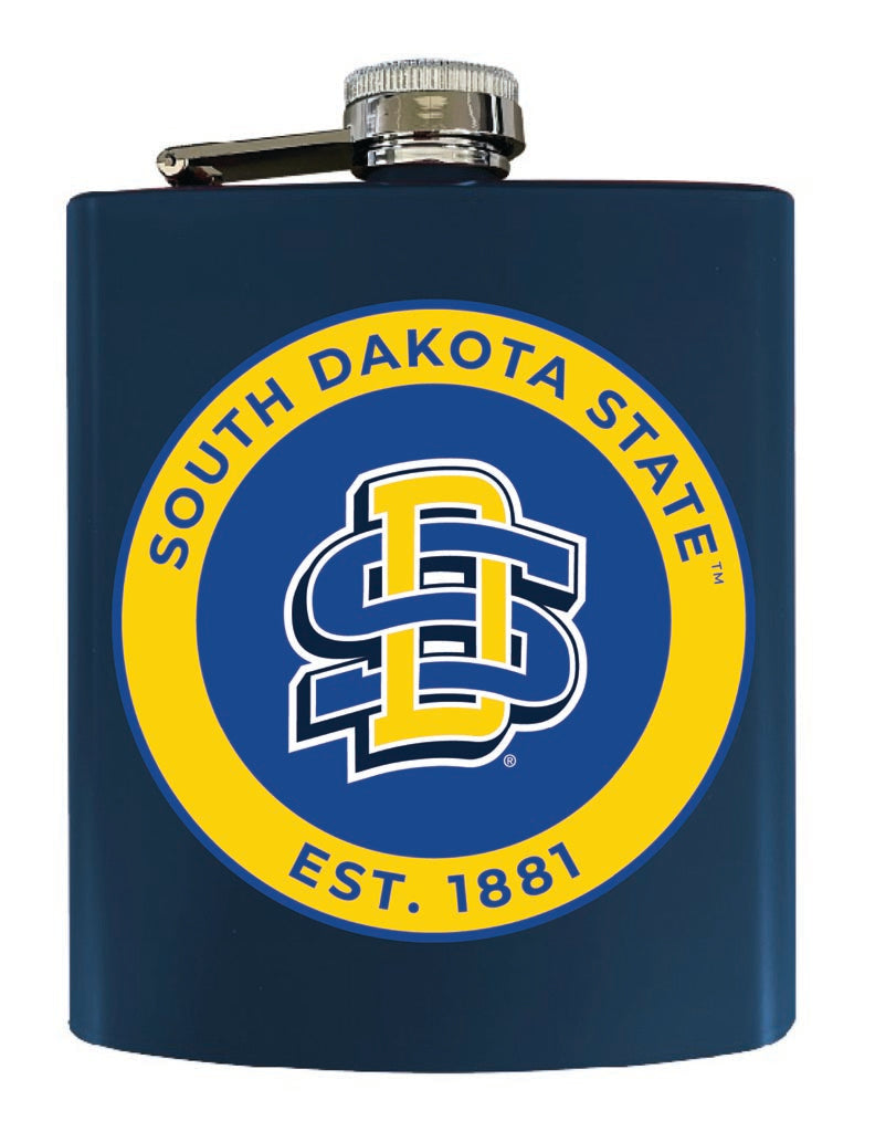 South Dakota State Jackrabbits 7 oz Steel Flask Matte Finish Navy Officially Licensed Collegiate Product Single