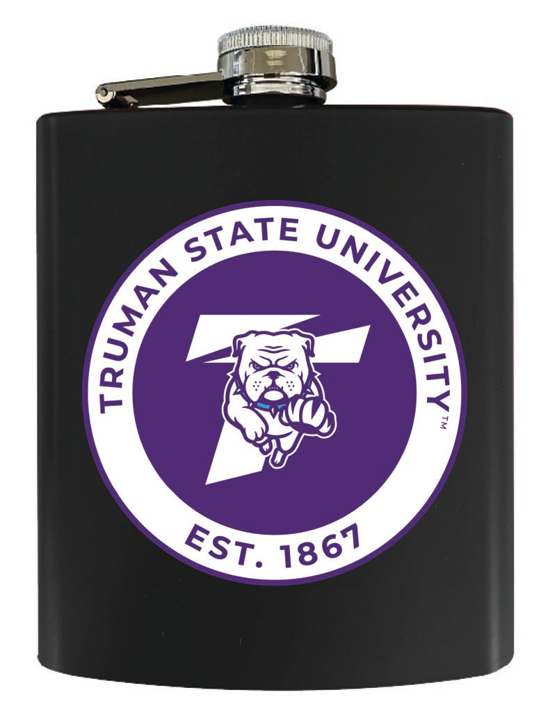 Truman State University 7 oz Steel Flask Matte Finish Black Officially Licensed Collegiate Product 4-Pack