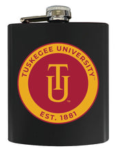 Load image into Gallery viewer, Tuskegee University 7 oz Steel Flask Matte Finish Black Officially Licensed Collegiate Product 4-Pack
