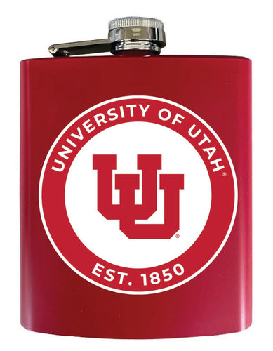 Utah Utes 7 oz Steel Flask Matte Finish Red Officially Licensed Collegiate Product Single