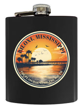 Load image into Gallery viewer, Biloxi Mississippi Design A Souvenir 7 oz Steel Flask Matte Finish
