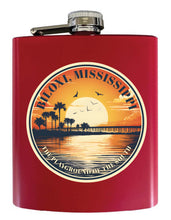 Load image into Gallery viewer, Biloxi Mississippi Design A Souvenir 7 oz Steel Flask Matte Finish
