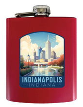 Load image into Gallery viewer, Indianapolis Indiana Design A Souvenir 7 oz Steel Flask Matte Finish
