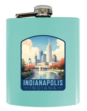 Load image into Gallery viewer, Indianapolis Indiana Design A Souvenir 7 oz Steel Flask Matte Finish
