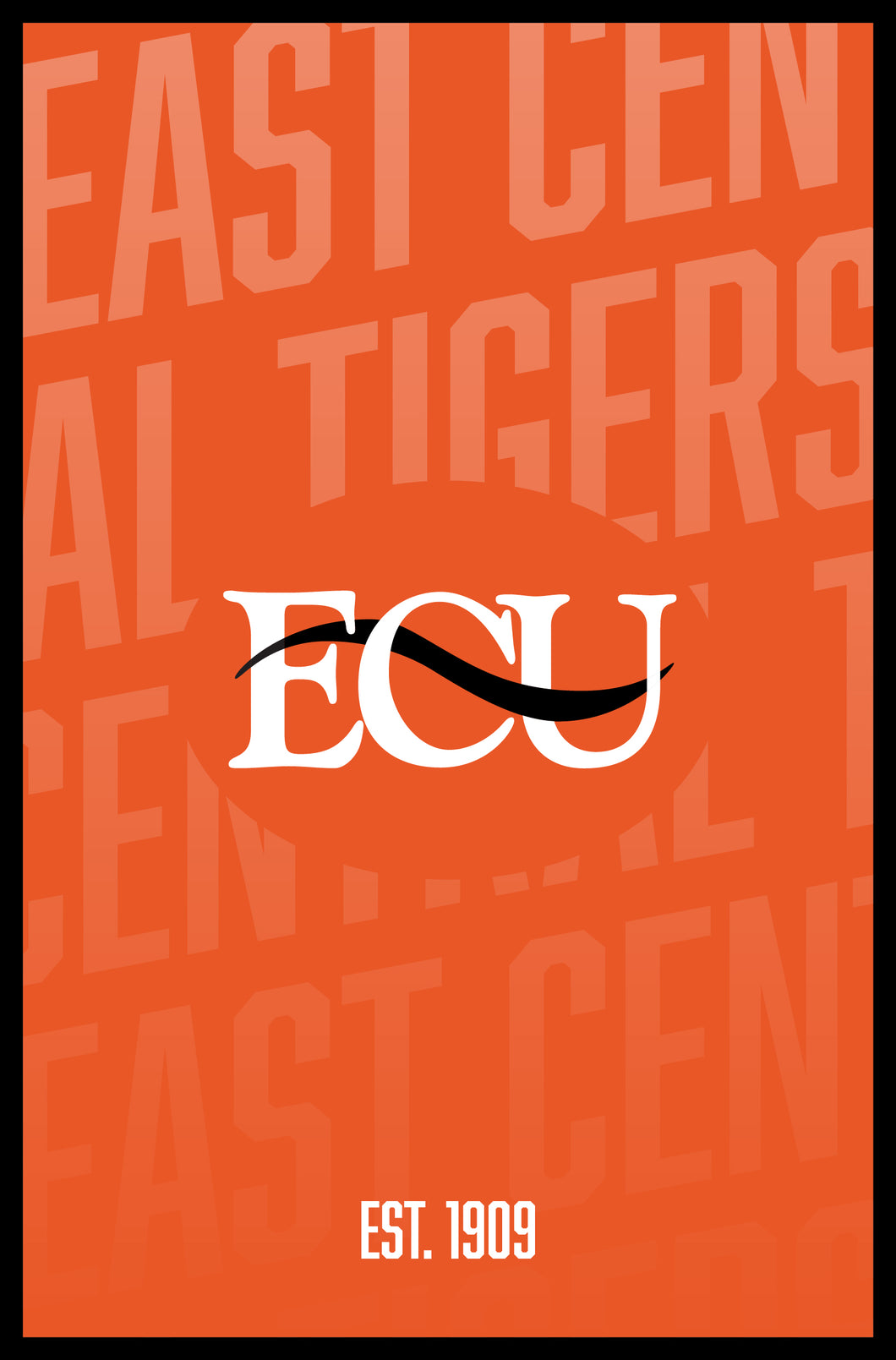 East Central University Tigers Vintage College Poster Officially Licensed Collegiate Product 8 x 10-Inches