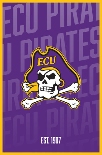 East Carolina Pirates Vintage College Poster Officially Licensed Collegiate Product 16 x 24-Inches