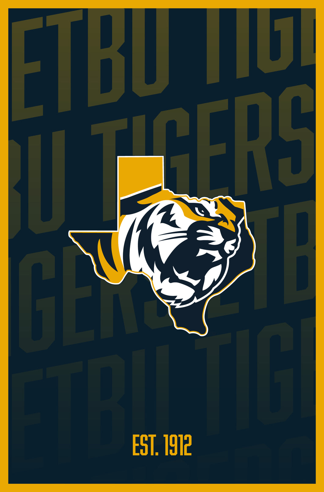 East Texas Baptist University Vintage College Poster Officially Licensed Collegiate Product 8 x 10-Inches