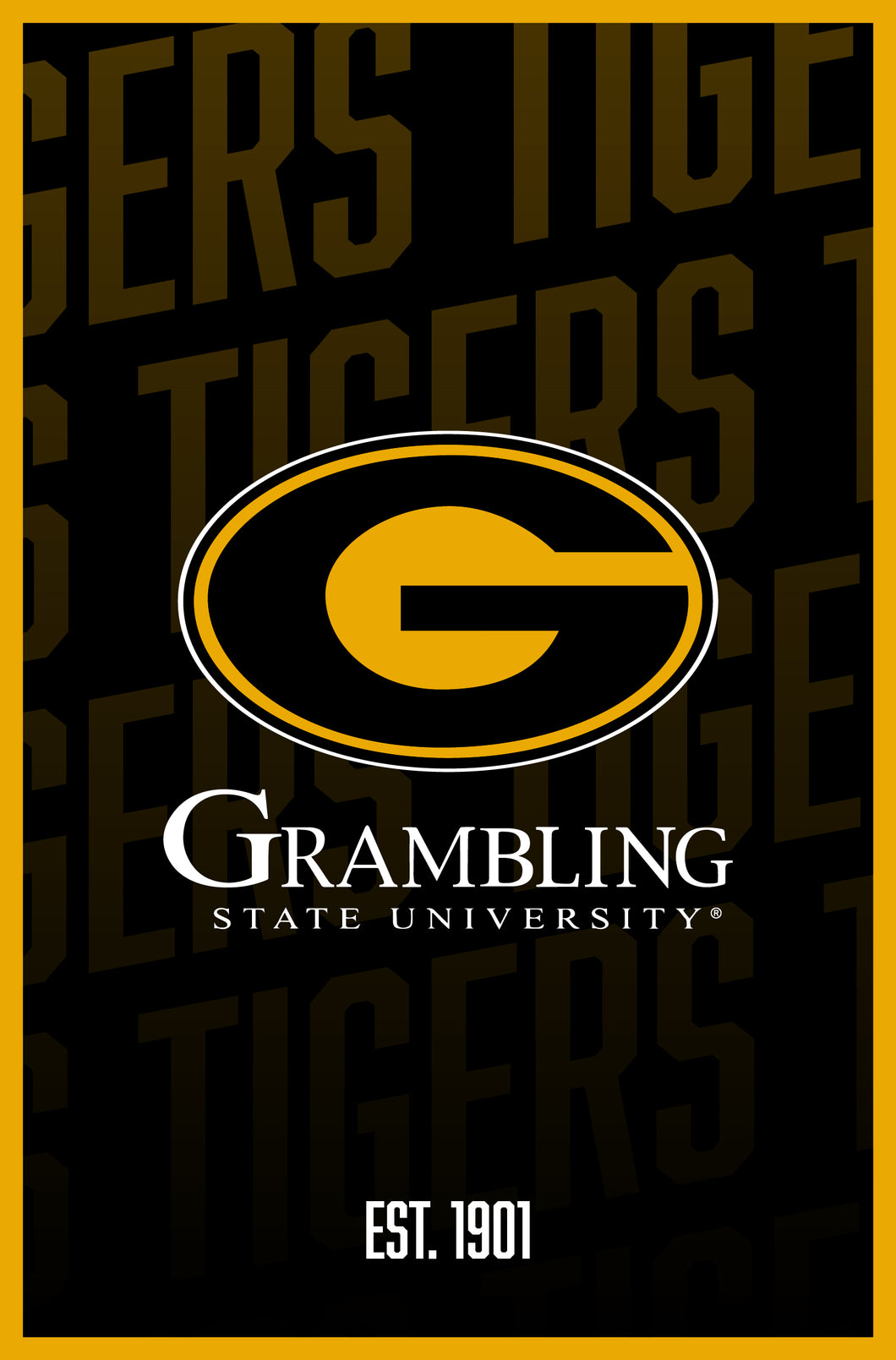 Grambling State Tigers Vintage College Poster Officially Licensed Collegiate Product 16 x 24-Inches