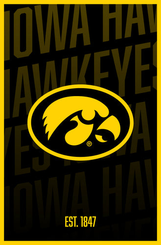 Iowa Hawkeyes Vintage College Poster Officially Licensed Collegiate Product 16 x 24-Inches