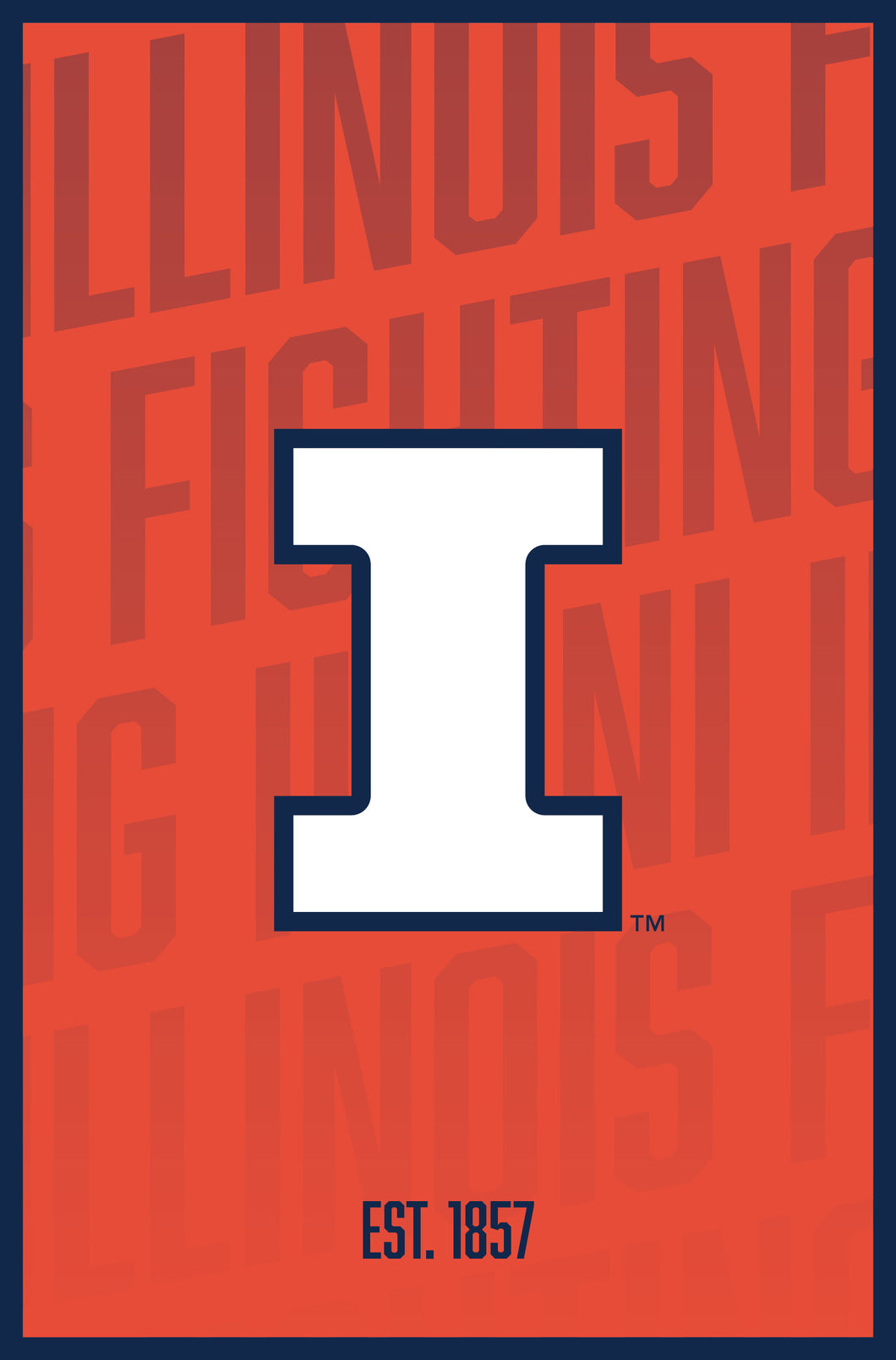 Illinois Fighting Illini Vintage College Poster Officially Licensed Collegiate Product 11 x 14-Inches