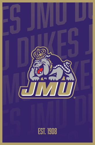 James Madison Dukes Vintage College Poster Officially Licensed Collegiate Product 8 x 10-Inches