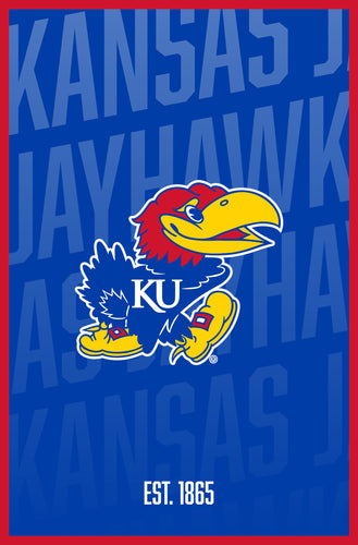 Kansas Jayhawks Vintage College Poster Officially Licensed Collegiate Product 8 x 10-Inches