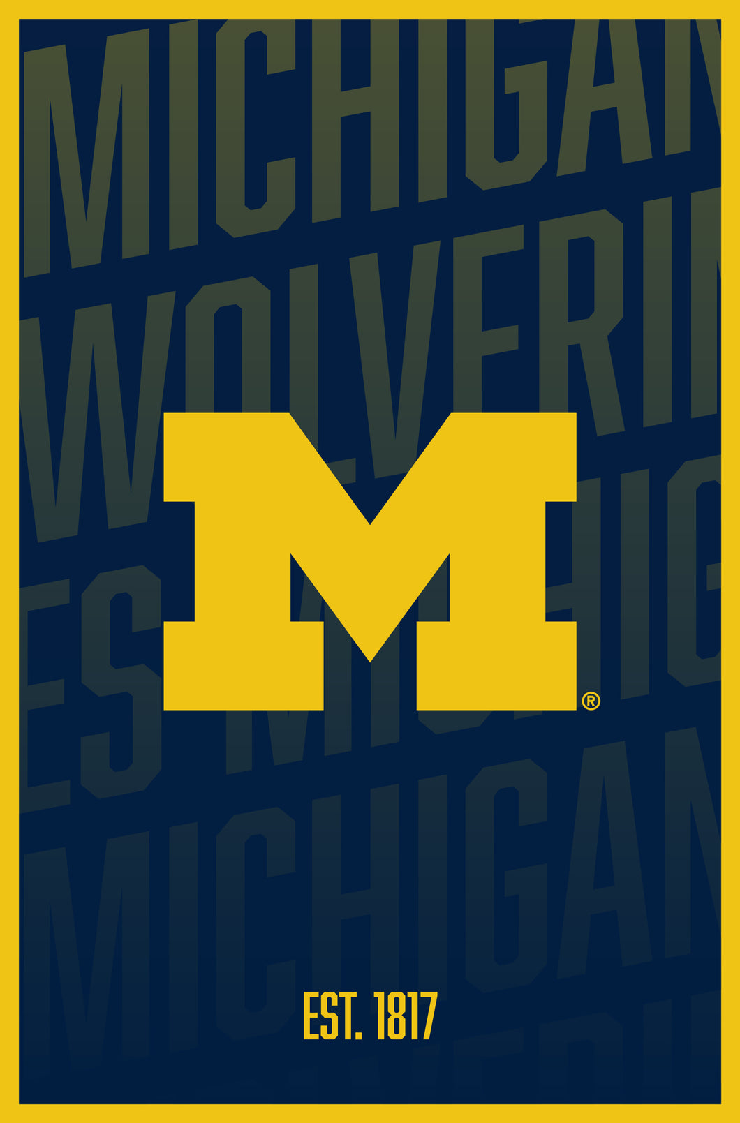 Michigan Wolverines Vintage College Poster Officially Licensed Collegiate Product 11 x 17-Inches