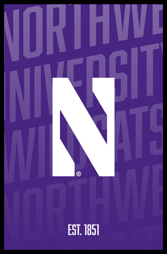 Northwestern University Wildcats Vintage College Poster Officially Licensed Collegiate Product 11 x 17-Inches