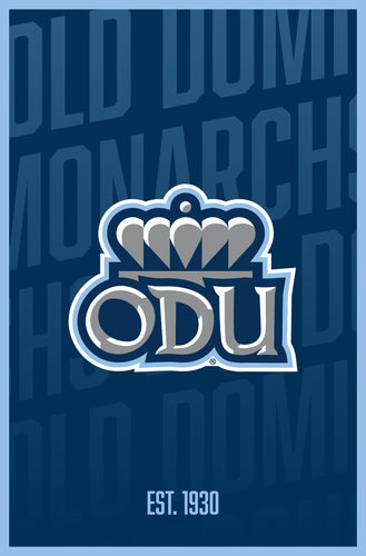 Old Dominion Monarchs Vintage College Poster Officially Licensed Collegiate Product 16 x 24-Inches