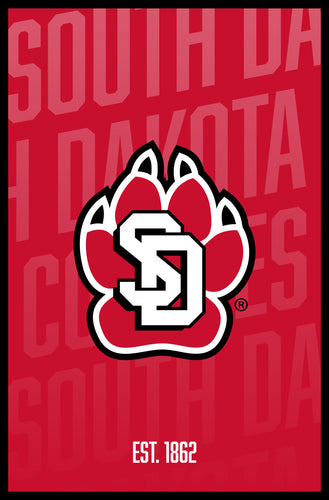 South Dakota Coyotes Vintage College Poster Officially Licensed Collegiate Product 8 x 10-Inches