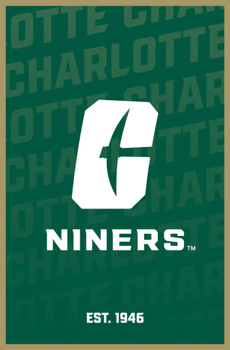 North Carolina Charlotte Forty-Niners Vintage College Poster Officially Licensed Collegiate Product 11 x 17-Inches