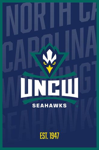 North Carolina Wilmington Seahawks Vintage College Poster Officially Licensed Collegiate Product 16 x 24-Inches