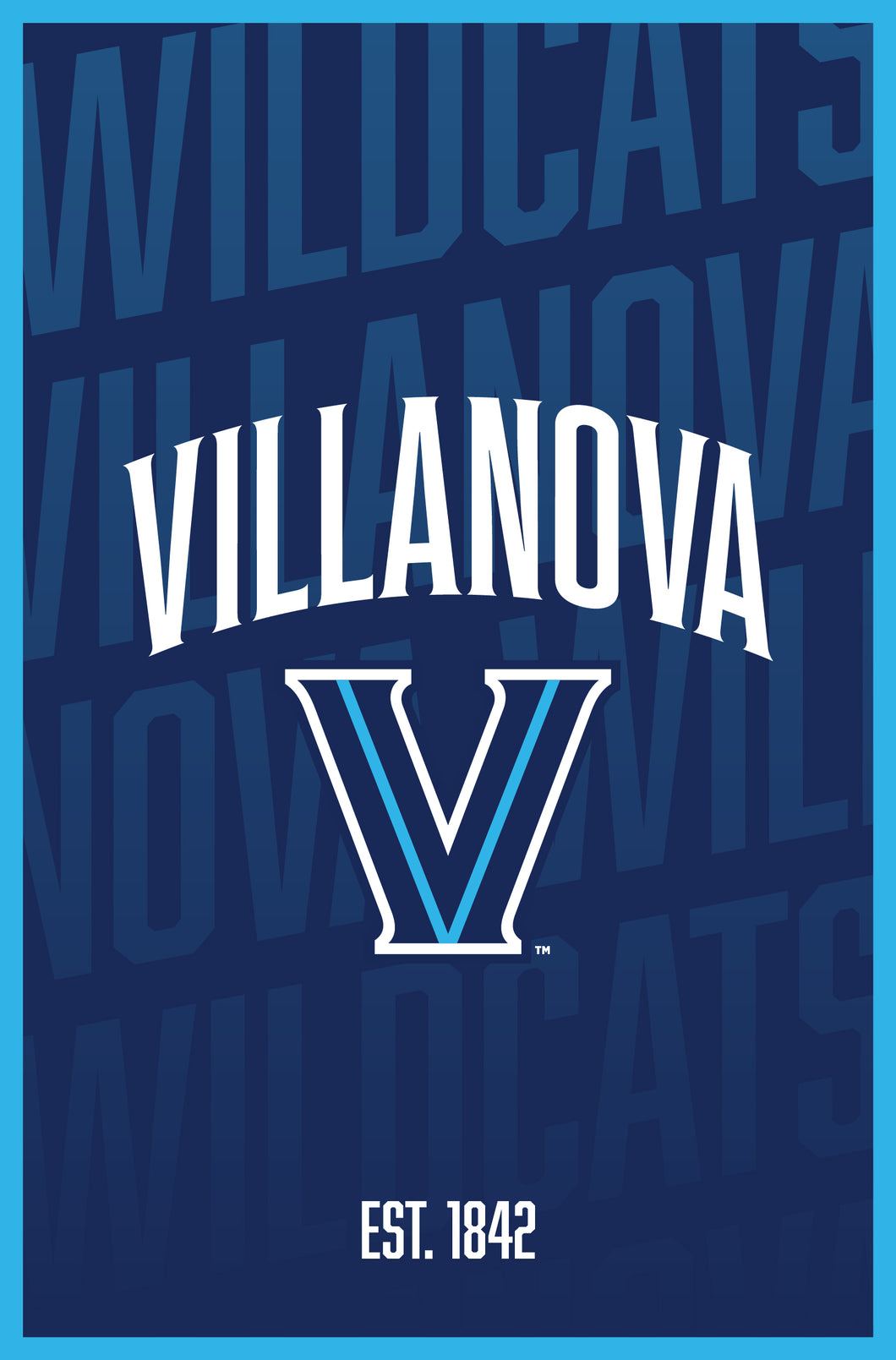 Villanova Wildcats Vintage College Poster Officially Licensed Collegiate Product 8 x 10-Inches