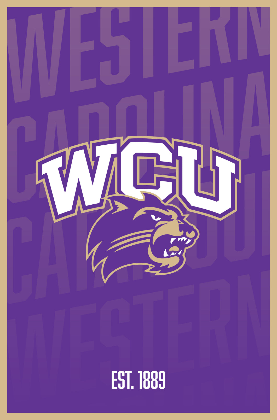 Western Carolina University Vintage College Poster Officially Licensed Collegiate Product 8 x 10-Inches