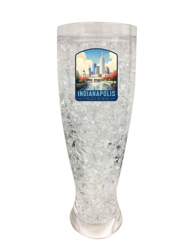 Indianapolis Indiana Design A Souvenir 16 oz Plastic Broken Glass Frosty Mug 4-Pack