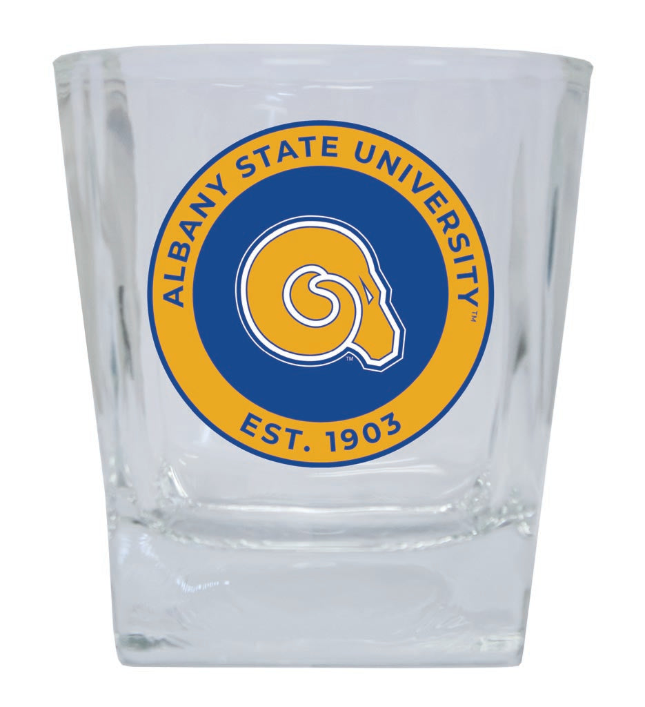 Albany State University 10 oz Whiskey Rocks Glass Circle Design Officially Licensed Collegiate Product 