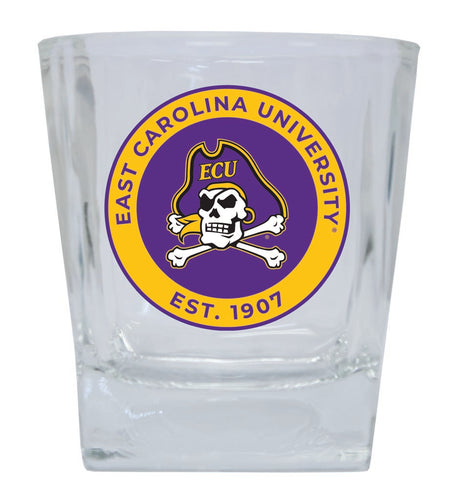 East Carolina Pirates 10 oz Whiskey Rocks Glass Circle Design Officially Licensed Collegiate Product