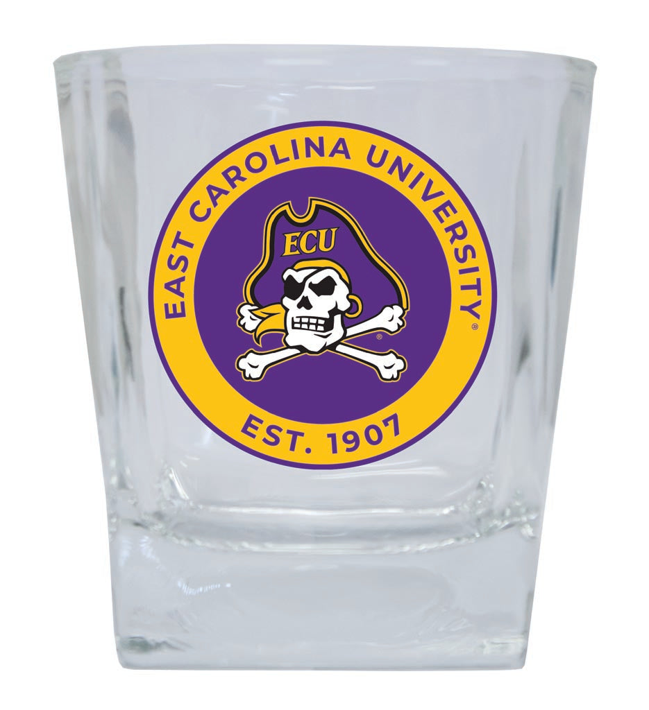 East Carolina Pirates 10 oz Whiskey Rocks Glass Circle Design Officially Licensed Collegiate Product