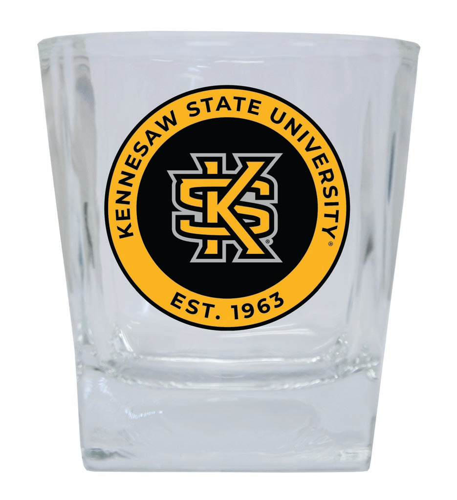 Kennesaw State University 10 oz Whiskey Rocks Glass Circle Design Officially Licensed Collegiate Product