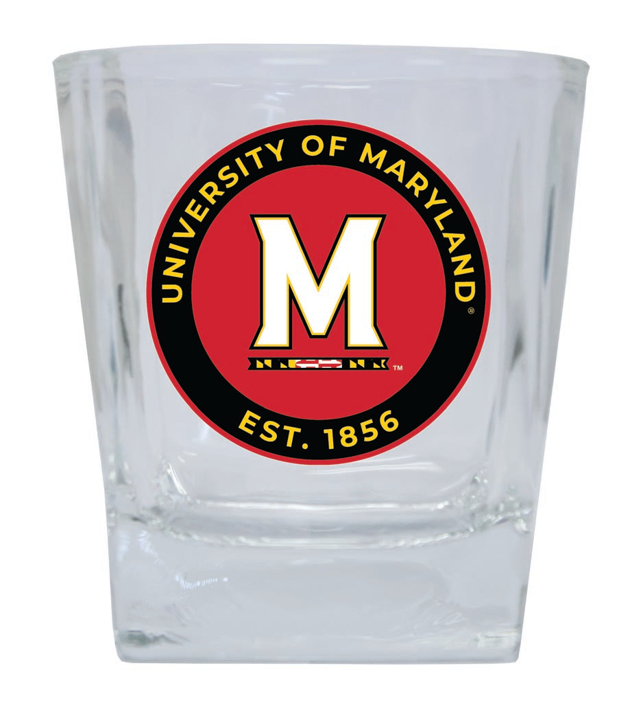 Maryland Terrapins 10 oz Whiskey Rocks Glass Circle Design Officially Licensed Collegiate Product