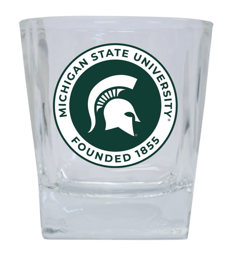 Michigan State Spartans 10 oz Whiskey Rocks Glass Circle Design Officially Licensed Collegiate Product 