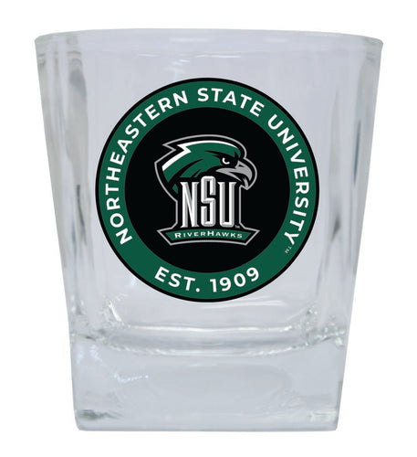 Northeastern State University Riverhawks 10 oz Whiskey Rocks Glass Circle Design Officially Licensed Collegiate Product 